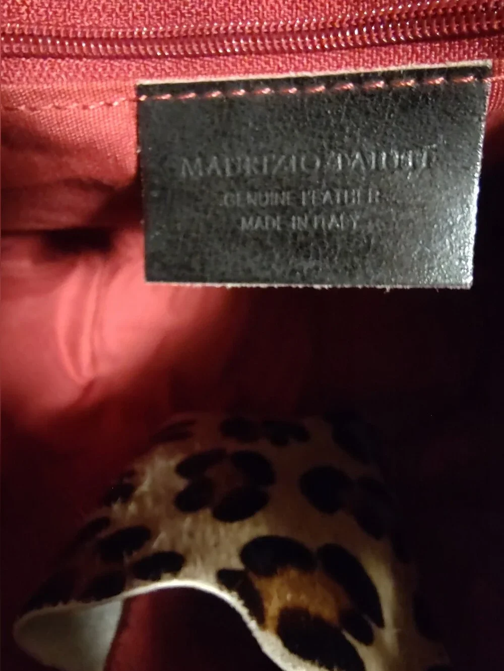Maurizio Taiuti Leopard Print Haircalf Bucket Satchel